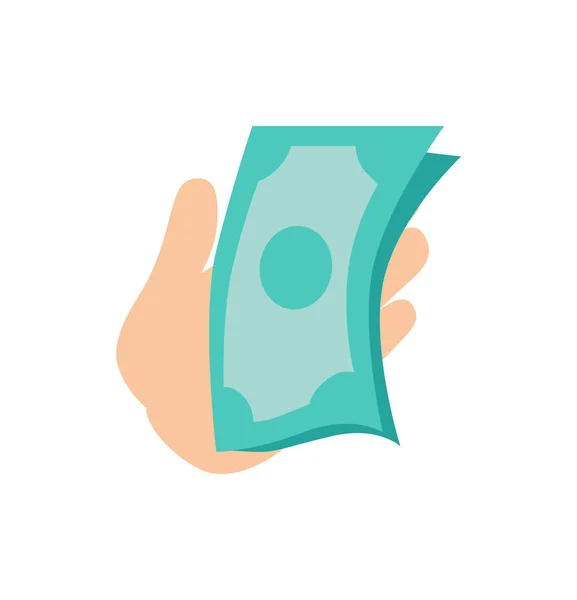 Hand Holding Money Banknotes Vector Illustration — Stock Vector