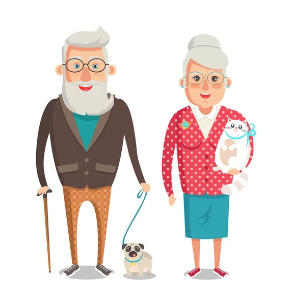 Babcia i dziadek wektor ilustracja — Wektor stockowy