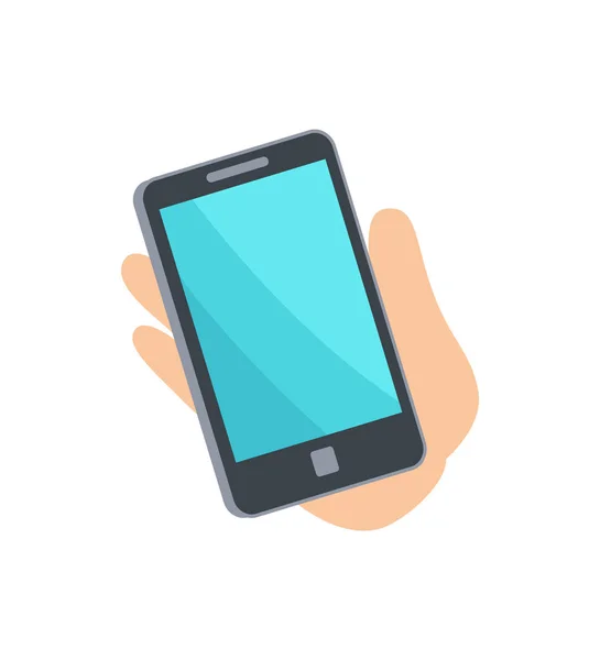 Mobilní telefon Smartphone ruky vektorové ilustrace — Stockový vektor
