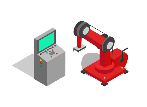 Controlador Remoto e Cartaz de Vetor de Máquina Vermelha — Vetor de Stock