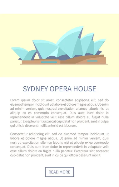 Ilustracja wektorowa strony sieci Web w Sydney Opera House — Wektor stockowy