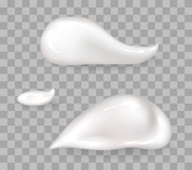 Büyük ve küçük boyut kümesinin krem damla şanti