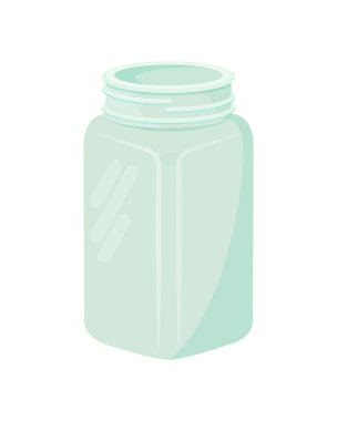 Beyaz arka plan üzerinde izole boş cam kavanoz kupa