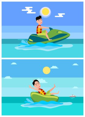Yaz vektör çizim topluluğu Jet Ski
