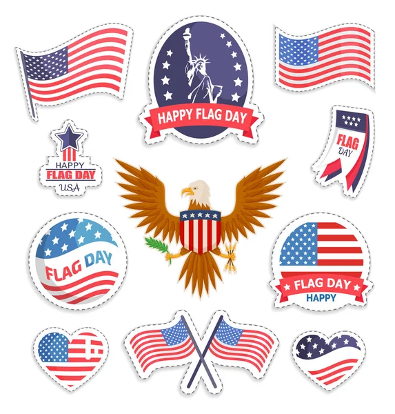 Glad Flaggans dag nationella amerikanska Holiday Banner — Stock vektor