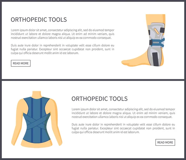 Orthopädische Werkzeuge Internet Site Vektor Illustration — Stockvektor