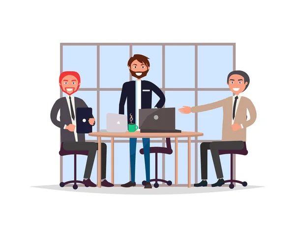 Business Meeting in Office Vector Illustration