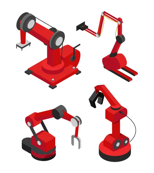 Robots industriels pour une production efficace — Image vectorielle