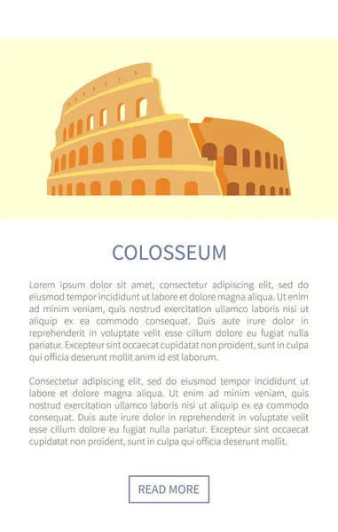 Colosseum Web sayfası Landmark vektör çizim — Stok Vektör