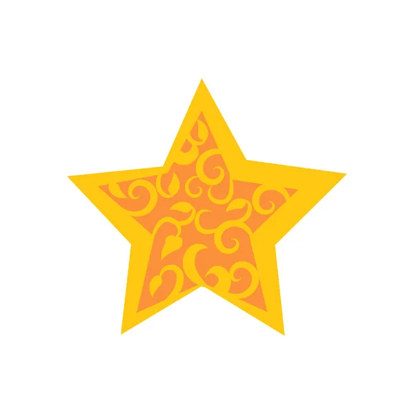 Goldener Stern verziert mit arabischen Ornamenten — Stockvektor