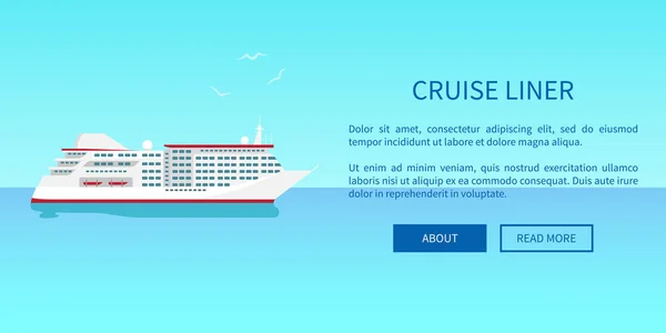 Cruise Liner Web Page Design in Travelling Concept — Stock Vector