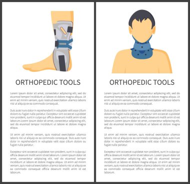Ortopedik araçlar posterler vektör çizim ayarla