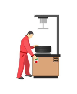 Vektör çizim çalışma üniforma giyen adam