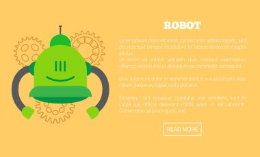 Robot Web sayfası ve metin örnek vektör çizim