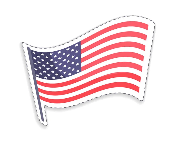 Velha Glória no Polo EUA Bandeira Vector Ilustração —  Vetores de Stock