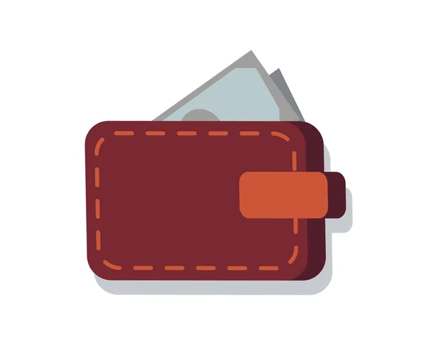 Portemonnee vol geld Icon vectorillustratie — Stockvector