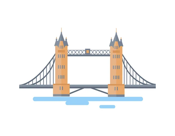 Grande ponte da torre de Londres como atração famosa — Vetor de Stock