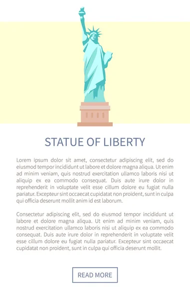 Liberty weboldal vektoros illusztráció szobra — Stock Vector