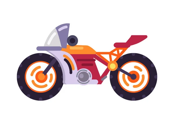 Bicicleta motorizada Laranja Scooter Motorbike Vector — Vetor de Stock