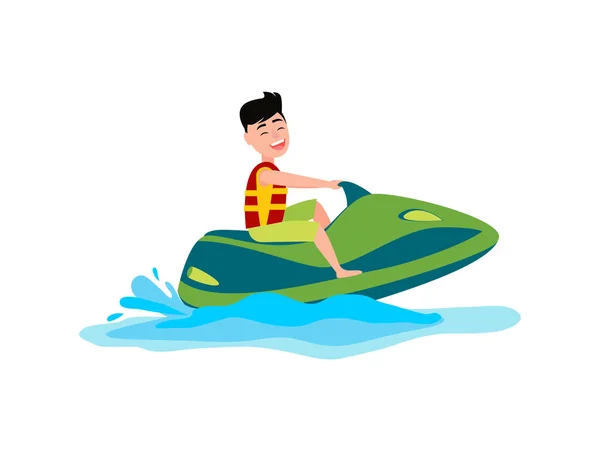 Jet Ski Summer Activity Sea Vector Illustration — Stock Vector