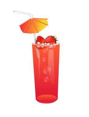 Çilek vektör yaz kokteyl serinletici