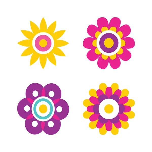 Ilustração vetorial de flores da primavera Desenhos animados — Vetor de Stock