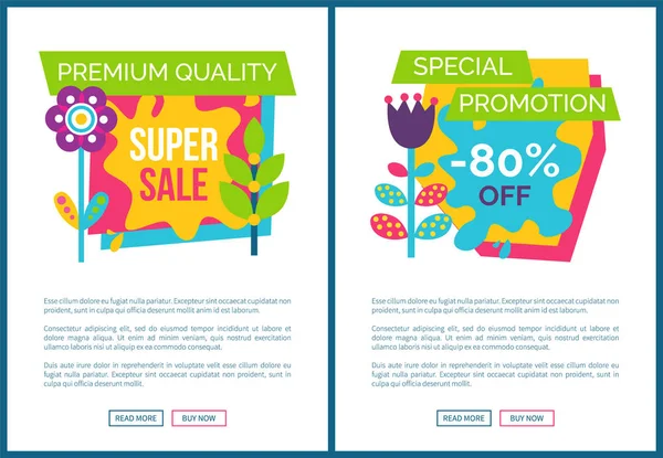 Internet Pages Set Special Promotion 80 Off Label — Stock Vector