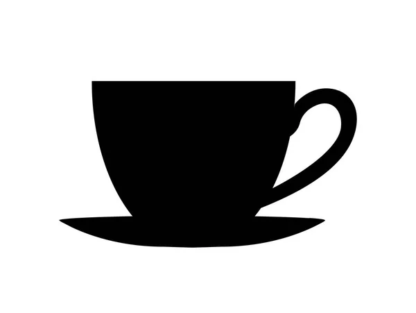 Silhouette der Tasse auf Platte Vektor Illustration — Stockvektor