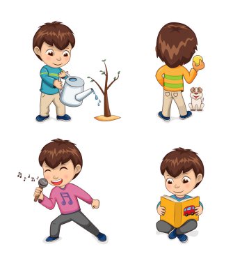 Çocuk koleksiyonu vektör çizim çocukluk