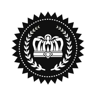 Kralların taç Kraliyet mührü üzerinde defne dalları arasında