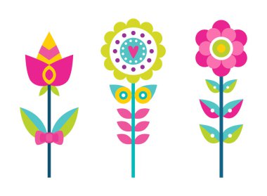 Renkli yaprakları setiyle parlak yaratıcı çiçek