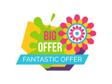 Fantastik sunuyoruz bahar etiket soyut çiçek