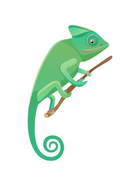 Şube, vektör çizim oturma kertenkele