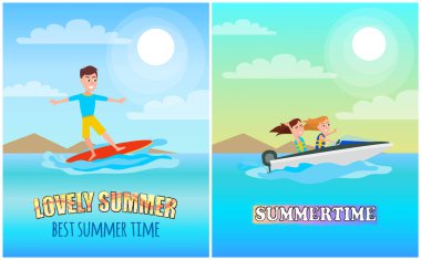 En iyi yaz saati renk Poster, vektör çizim