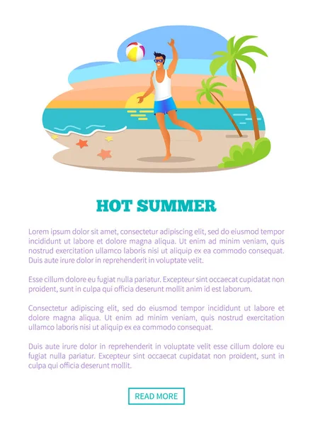 Hot Summer Vacation Abroad Publicidade Banner —  Vetores de Stock