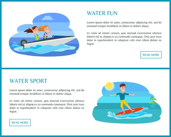 Water Sport Pages Collection Vector Illustration