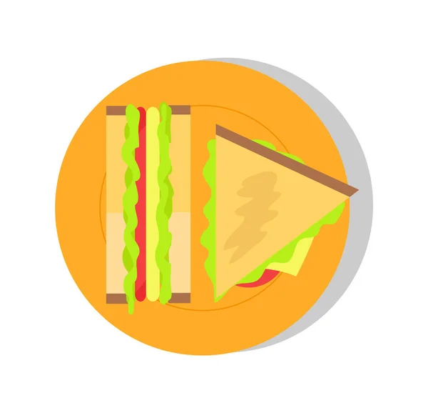 Grand sandwich triangulaire, bannière vectorielle colorée — Image vectorielle