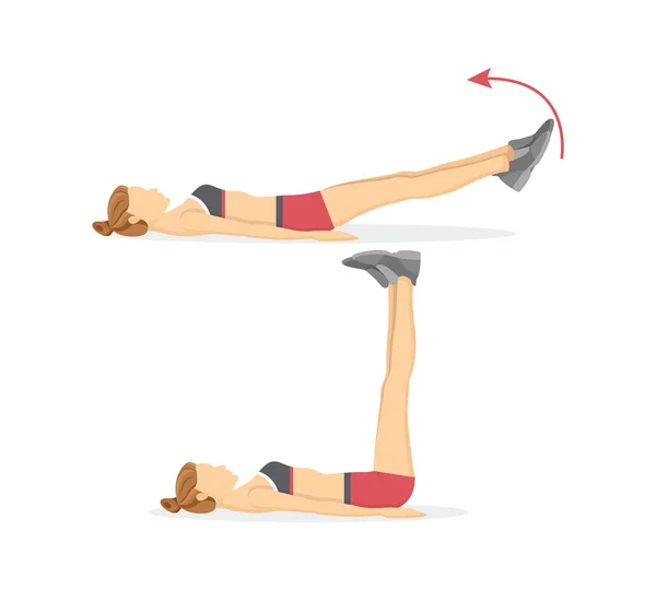 La jambe soulève Tabata Exercices Illustration vectorielle — Image vectorielle