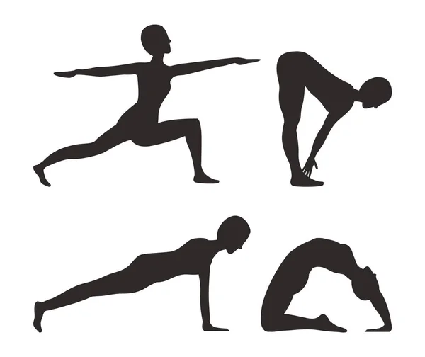 Actividades de Yoga y Fitness Vector Illustration — Vector de stock