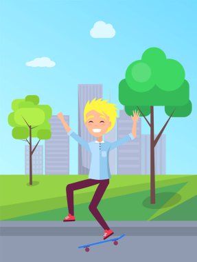 Kaykay, vektör çizim şehir hobi