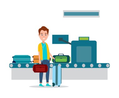 Havaalanı vektör çizim Bagaj kontrol