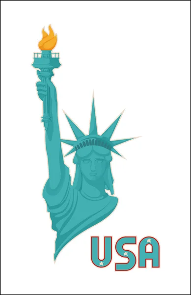 Estatua de la Libertad USA Símbolo Nacional Ilustración — Vector de stock