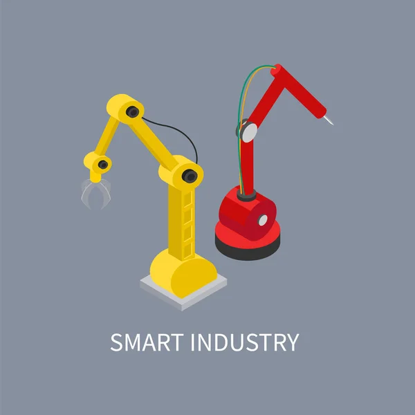 Illustrazione vettoriale di produzione Smart Industry — Vettoriale Stock