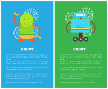 Robot gülümseme koleksiyonu vektör çizim ile