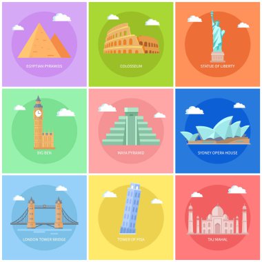 Dünya ünlü turistik Meydanı promosyon afiş ayarla
