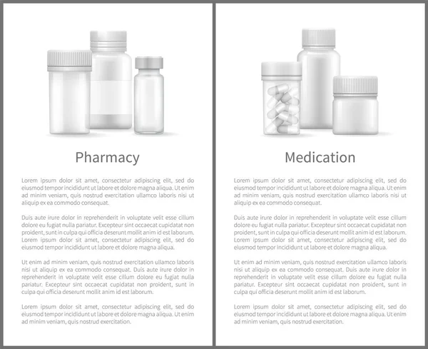 Apotheke Medikamentenplakatbehälter für Arzneimittel — Stockvektor