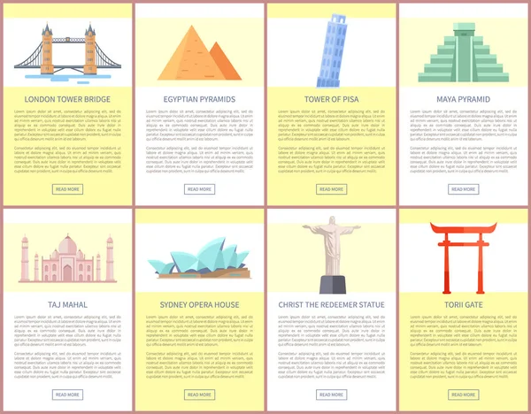 London Tower Bridge Web Set Illustration vectorielle — Image vectorielle