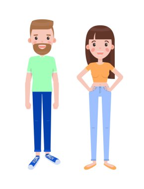 Erkek ve kadın her gün giyim vektör çizim