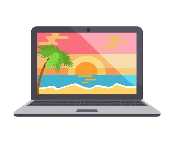 Zasilania laptopa ikona na białym tle ilustracja wektorowa — Wektor stockowy