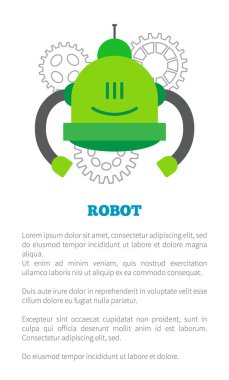 İki tüp ile yeşil Corpus mekanik Robot